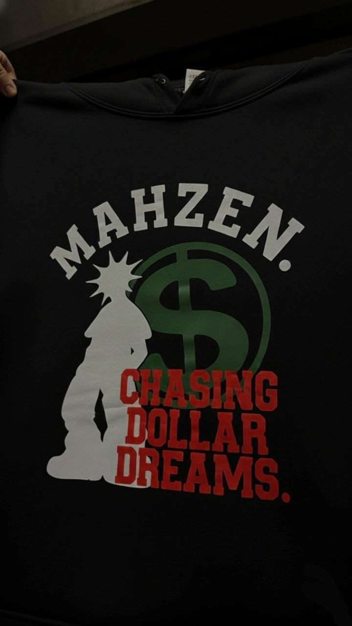 MAHZEN dollar hoodie.