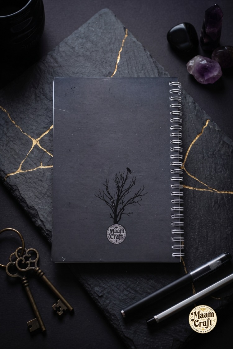 The Raven - Modern Tasarım Sert Kapaklı, Spiralli Çizgili Defter