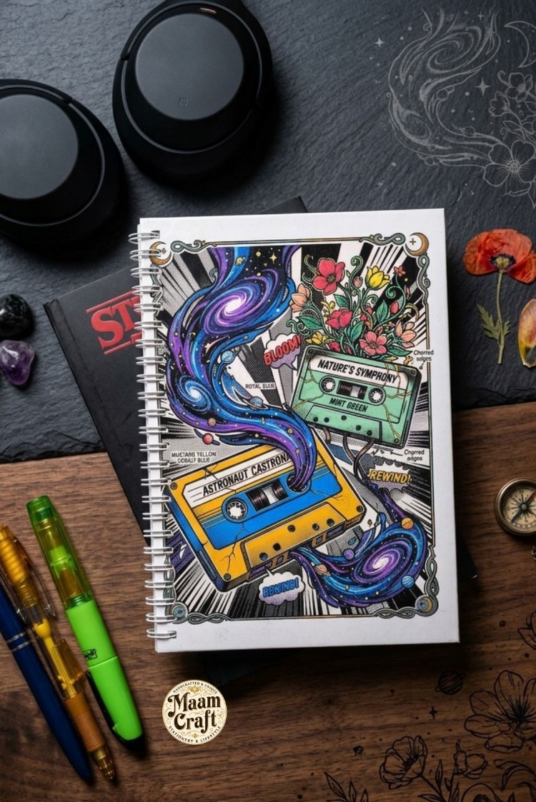 The Cassettes - Modern Tasarım Sert Kapaklı, Spiralli Defter