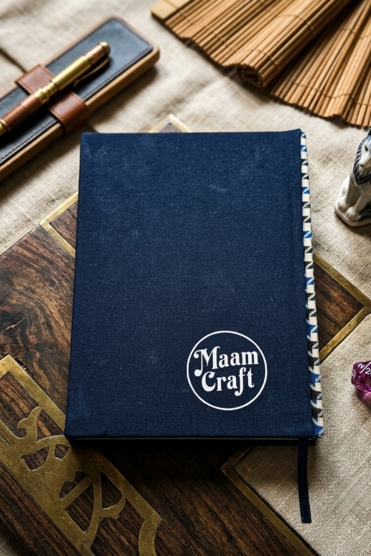 Kazayaklı  Siyah/Beyaz - Pamuklu Kumaş Ciltli El Yapımı Defter