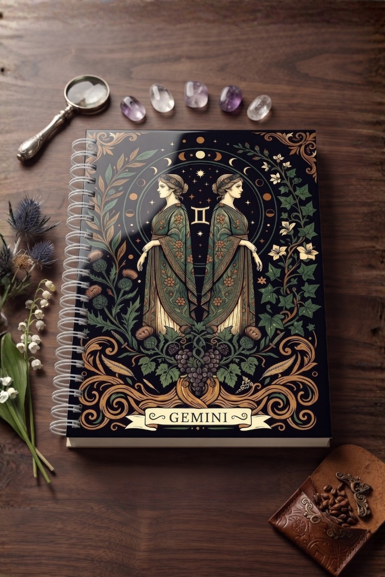 İkizler Burcu (Gemini) - Astroloji Zodiac Serili Tasarım Sert Kapaklı, Spiralli Defter
