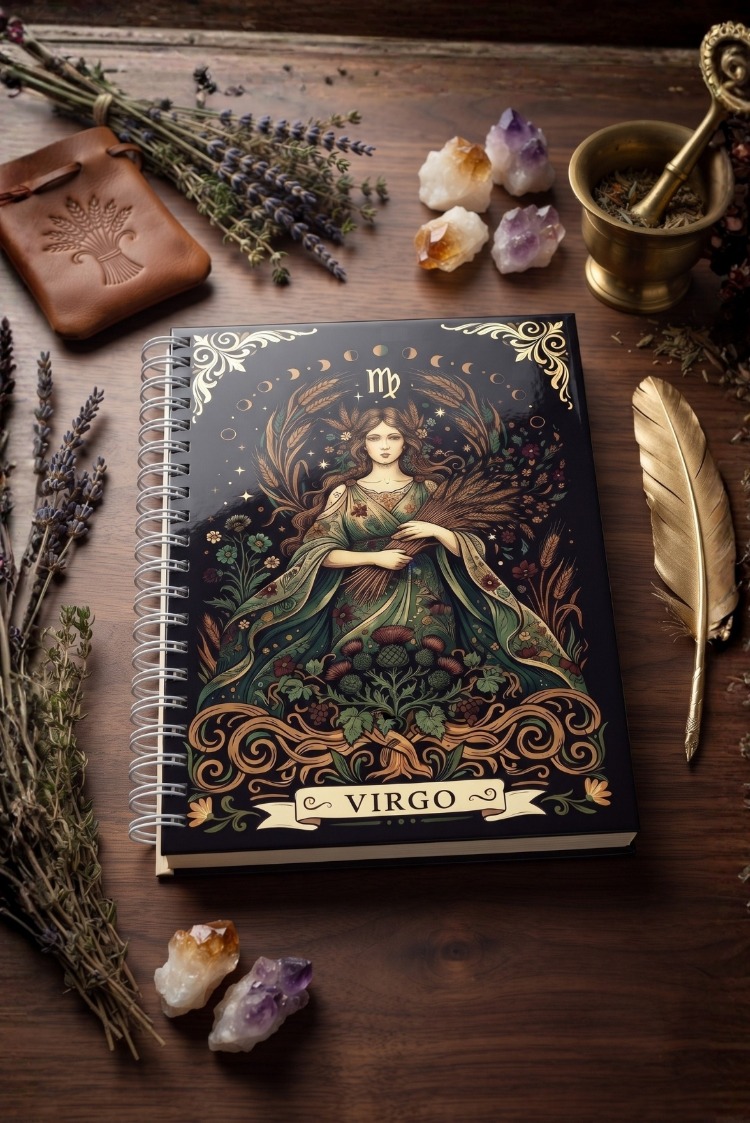 Başak Burcu (Virgo) - Astroloji Zodiac Serili Tasarım Sert Kapaklı, Spiralli Defter