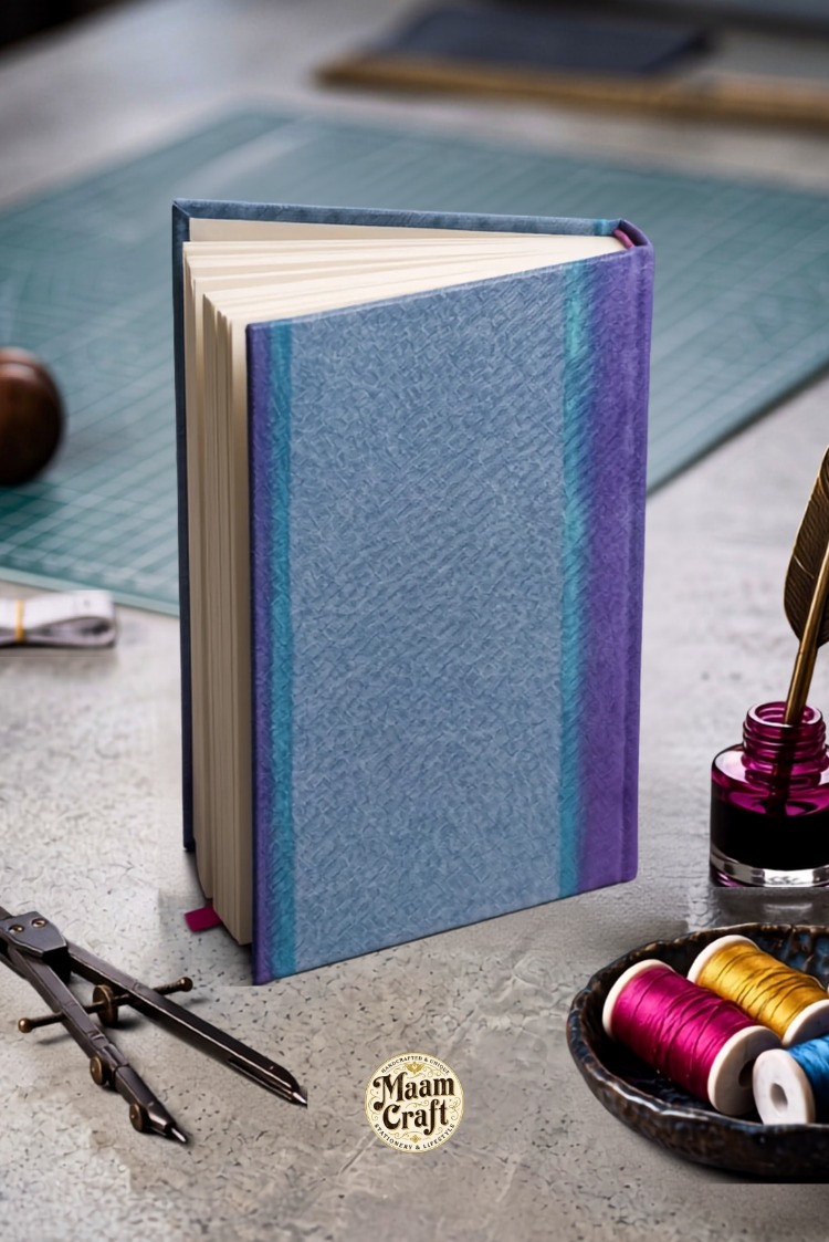 Abstract Girl - Denim Kumaş Ciltli El Yapımı Defter