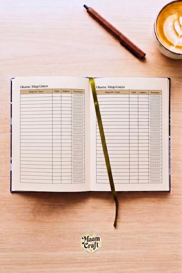 Okuma Günlüğü Kırmızı - Kumaş Ciltli El Yapımı Defter