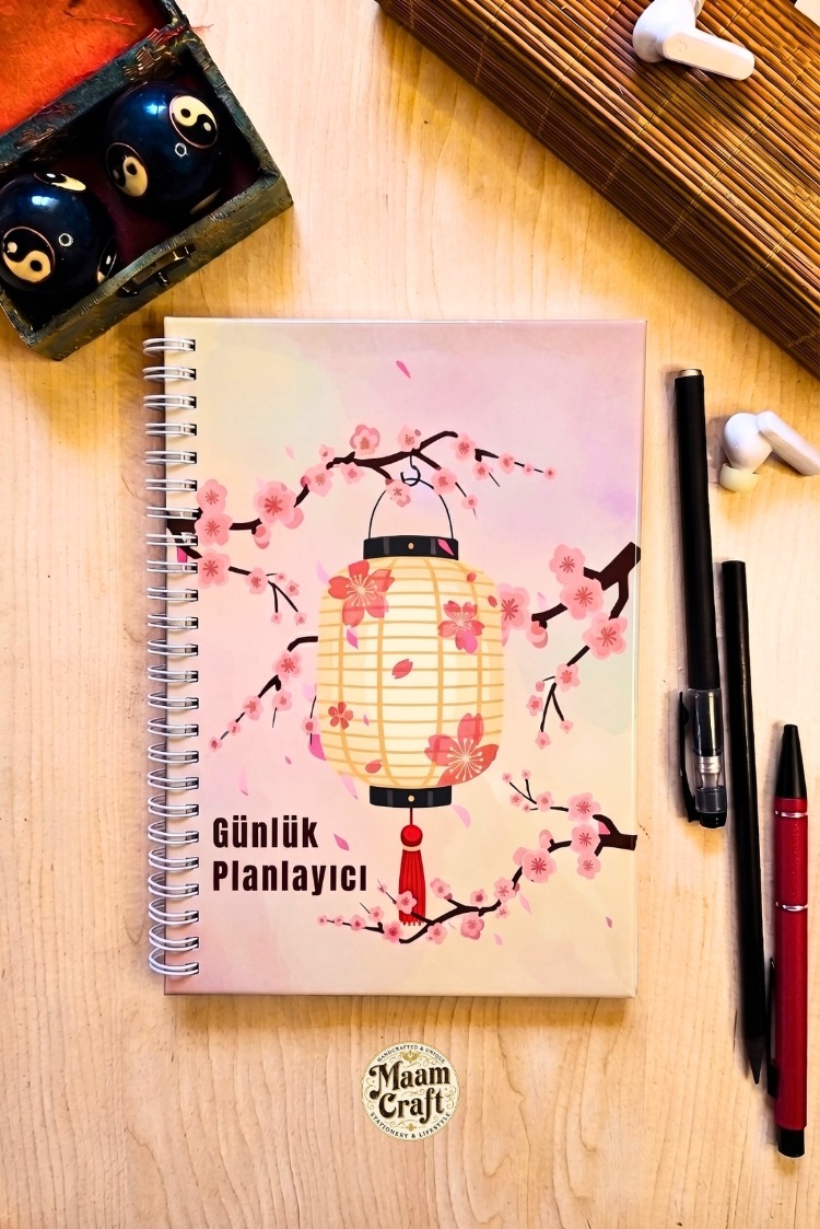  Asian Lighter Günlük Planlayıcılı Not Defteri - Modern Tasarım, Sert Kapaklı