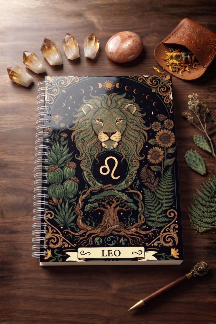 Aslan Burcu (Leo) - Astroloji Zodiac Serili Tasarım Sert Kapaklı, Spiralli Defter
