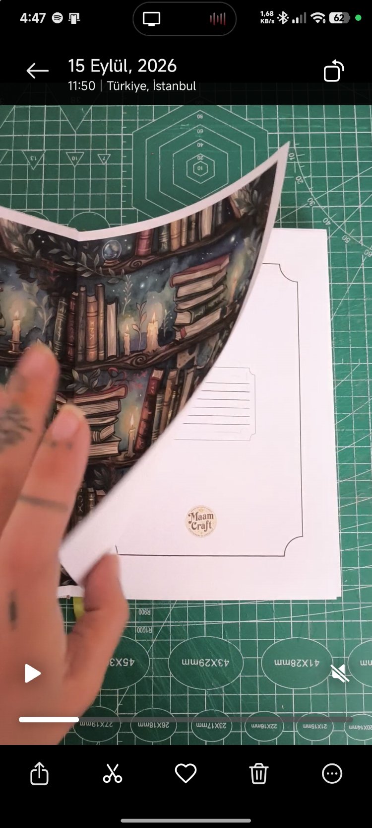 Okuma Günlüğü Kırmızı - Kumaş Ciltli El Yapımı Defter