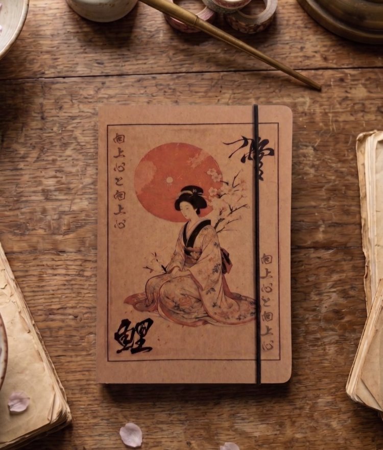 Geisha - Kraft Kapaklı, Lastikli Cep Defteri