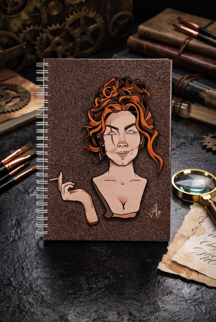 Idol of Woman - Sanatçı İmzalı Tasarımlı Sert Kapaklı, Spiralli Defter / Planlayıcı