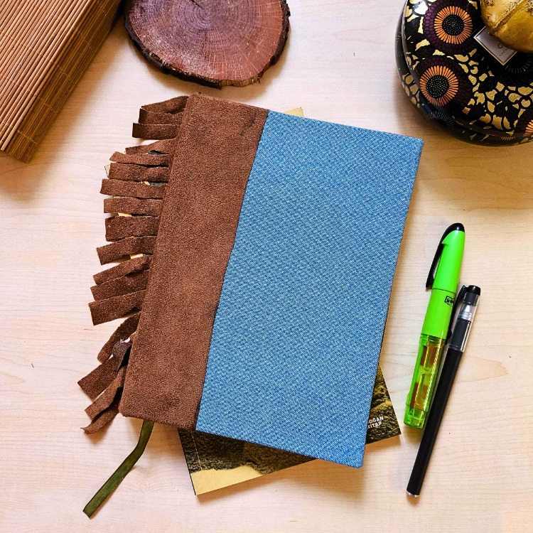 Püsküllü Denim - Ciltli A5 Defter