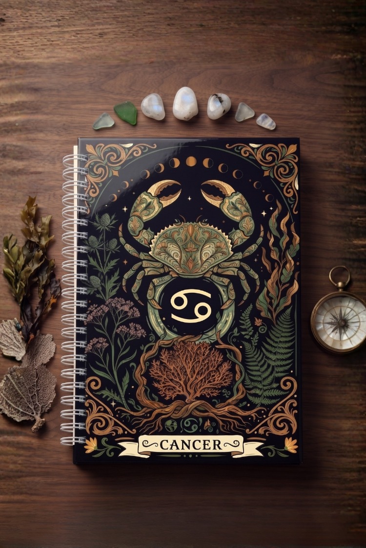 Yengeç Burcu (Cancer) - Astroloji Zodiac Serili Tasarım Sert Kapaklı, Spiralli Defter