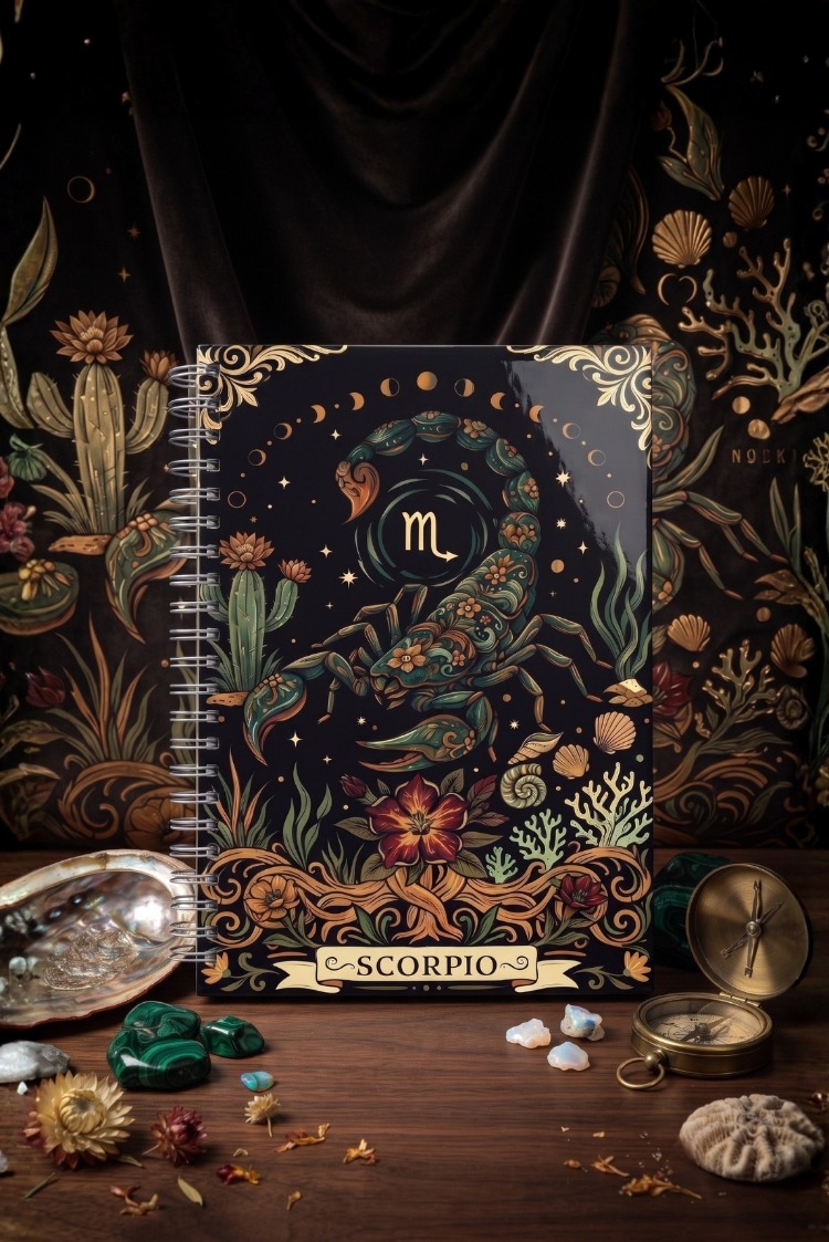 Akrep Burcu (Scorpio) - Astroloji Zodiac Serili Tasarım Sert Kapaklı, Spiralli Defter