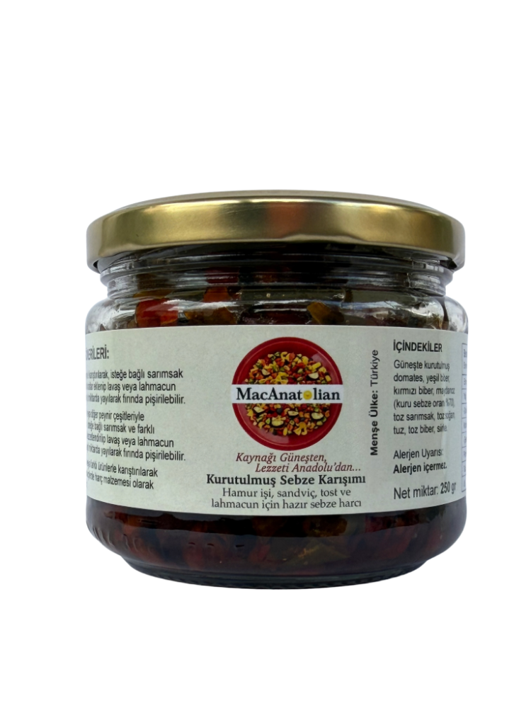 MACANATOLİAN Kurutulmuş Karışık Sebze Harcı / Pişmiş - Kullanıma Hazır 250 gr.