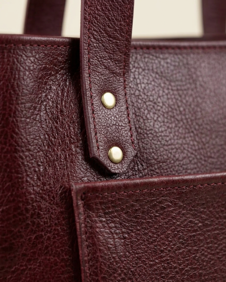 Macell Atelier | El Yapımı Hakiki Deri Tote Çanta - Bordo