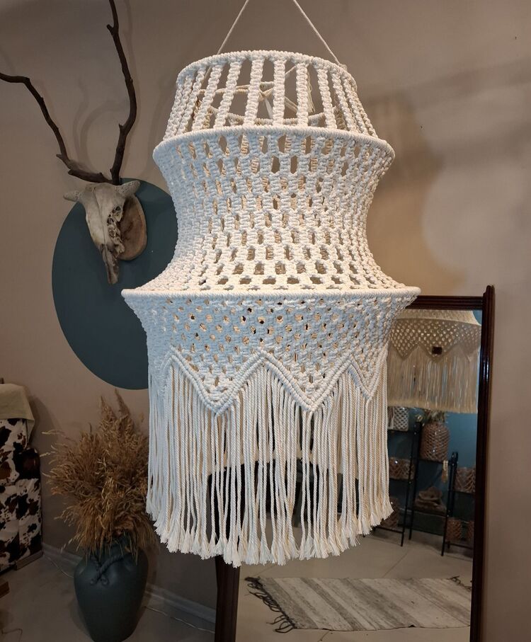Makrome Avize Tavan Lambası 