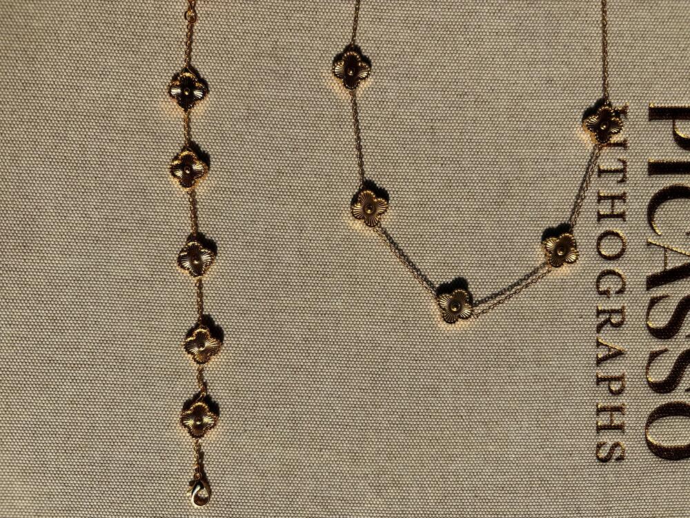 Yonca Gold Kolye - Bileklik Set