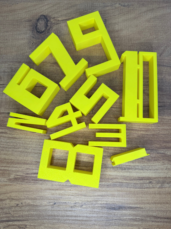3D Sihirli Sayılar Tasarımı – Dekoratif Sayı Blokları (1+9, 2+8, 3+7...)