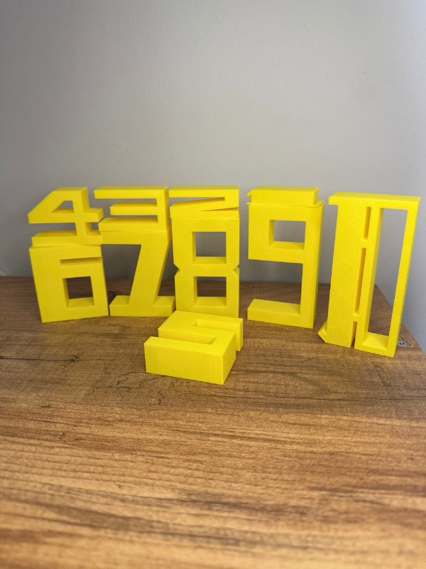 3D Sihirli Sayılar Tasarımı – Dekoratif Sayı Blokları (1+9, 2+8, 3+7...)