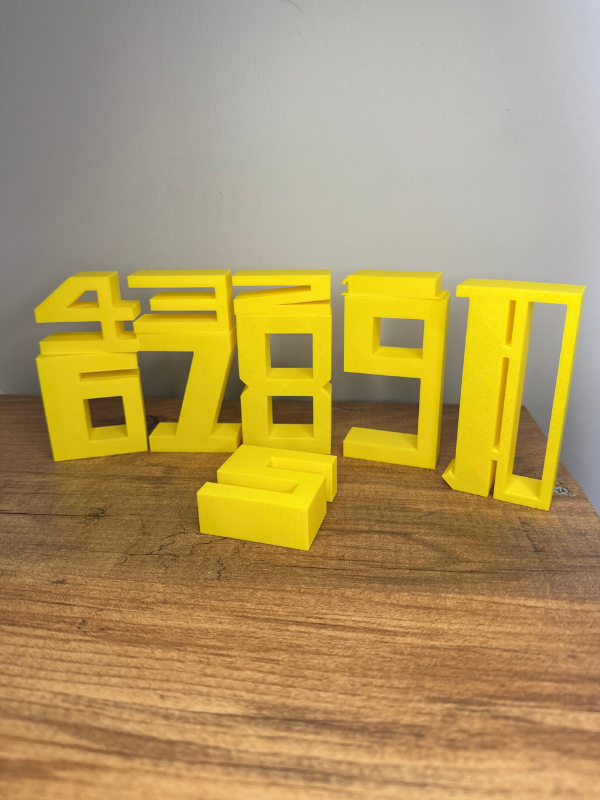 3D Sihirli Sayılar Tasarımı – Dekoratif Sayı Blokları (1+9, 2+8, 3+7...)
