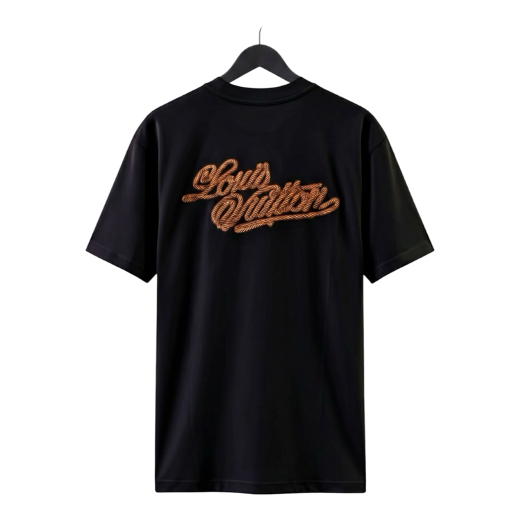 Louis Vuitton "Rope" Typography T-Shirt / Pitch Black