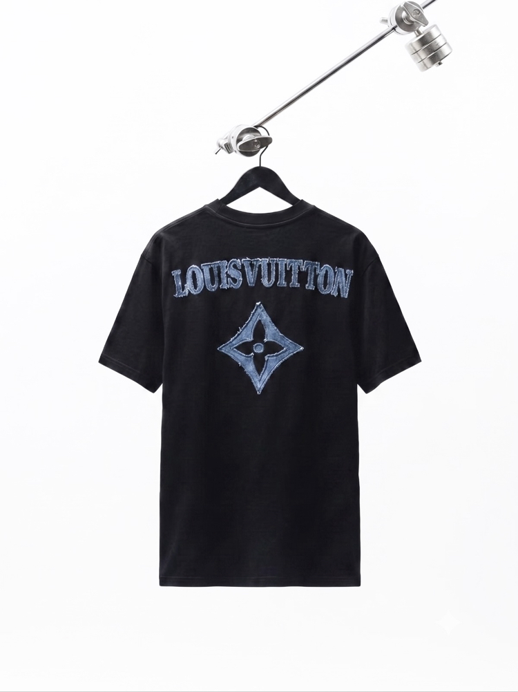 Louis Vuitton "Denim Patch" Monogram T-Shirt/Washed Black