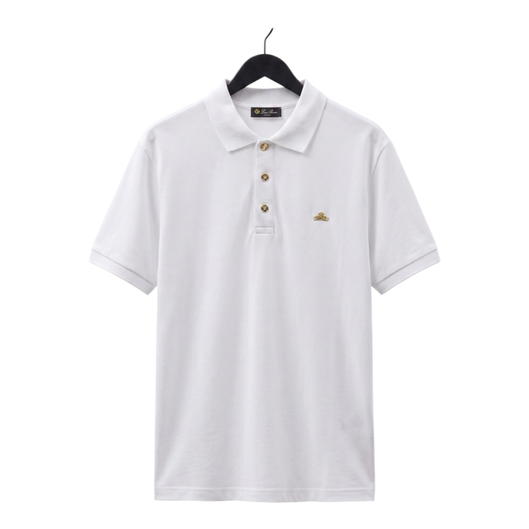 Loro Piana Gold Crest Premium Polo Shirt / Off-White