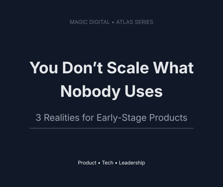 You Don’t Scale What Nobody Uses | 3 Realities for Early-Stage Products