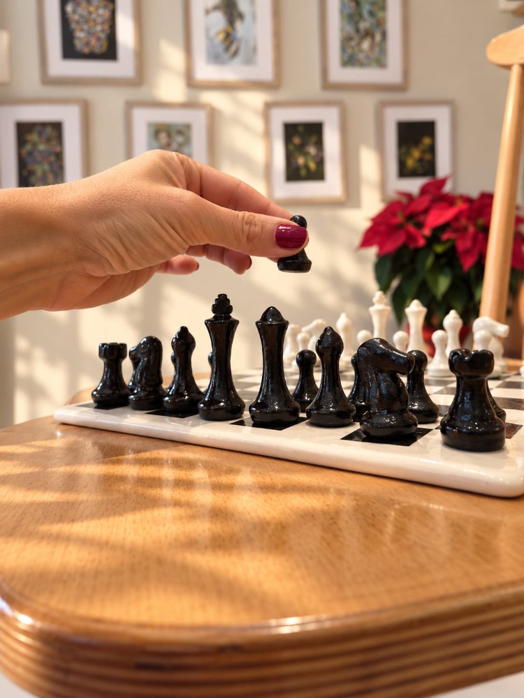 El Yapımı Stoneware Satranç Takımı