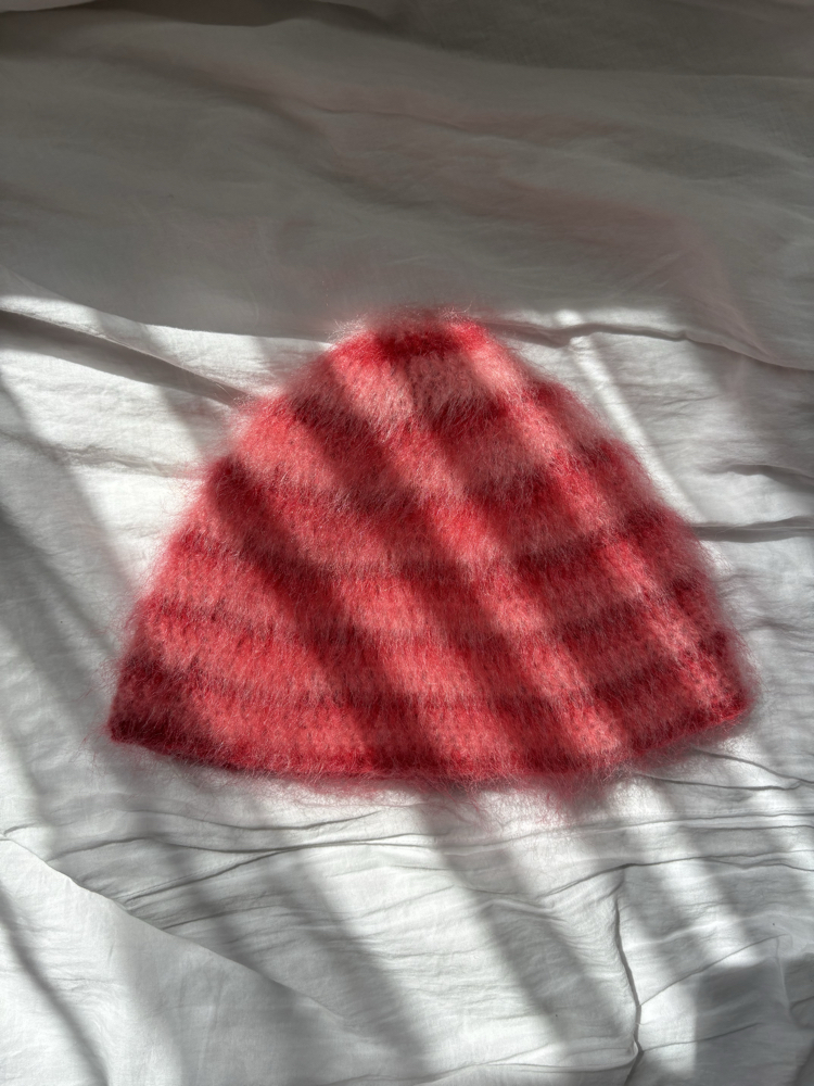 Striped Mohair Beanie