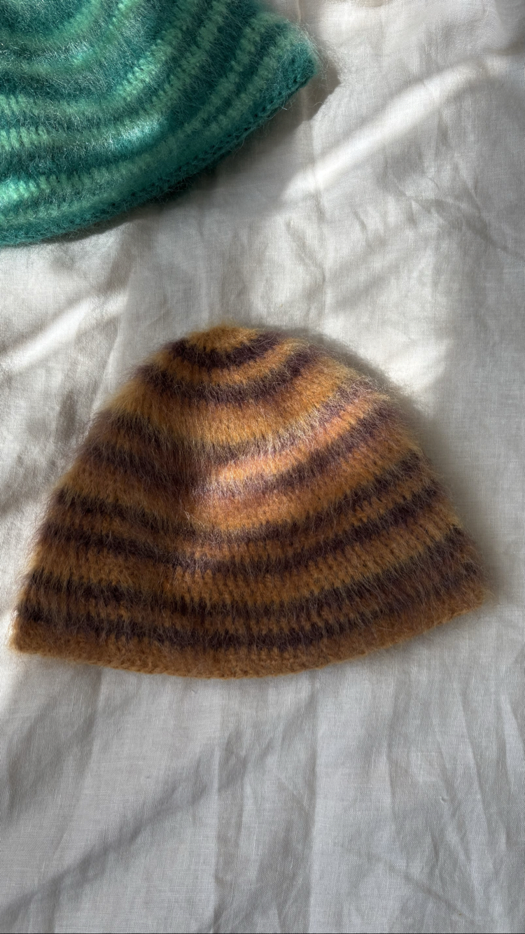 Striped Mohair Beanie