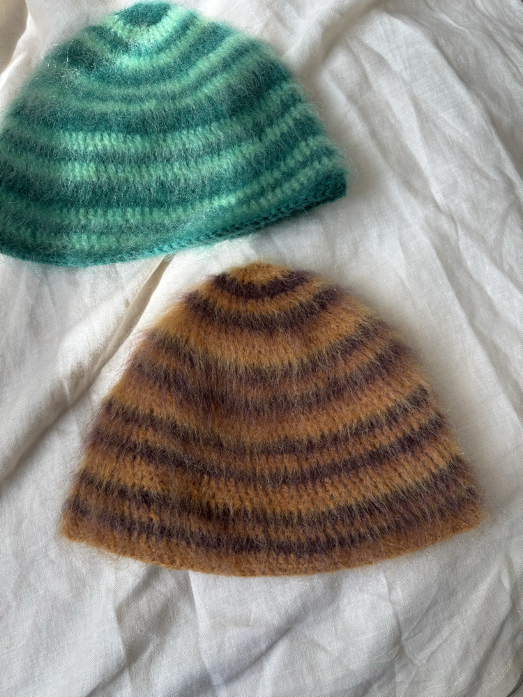 Striped Mohair Beanie