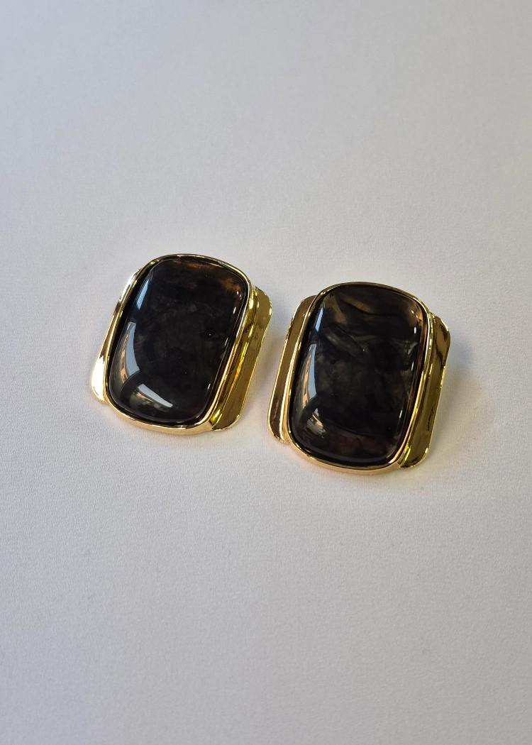SİYAH VINTAGE TASARIM KÜPE
