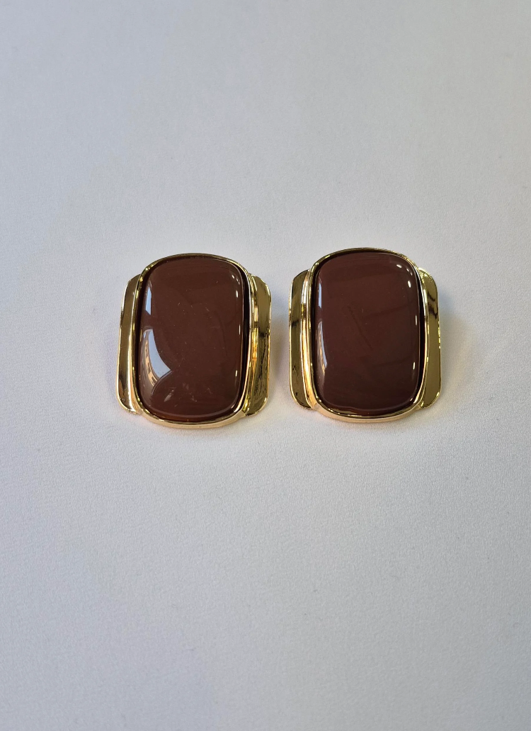 KAHVERENGİ VINTAGE TASARIM KÜPE