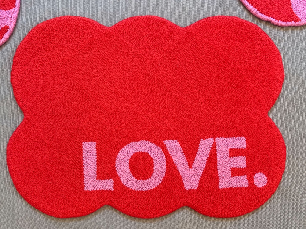 Punch Nakış İşlemeli, Amerikan Servis / Supla, Çift Taraflı, LOVE Kırmızı, 30x40, 1 Adet