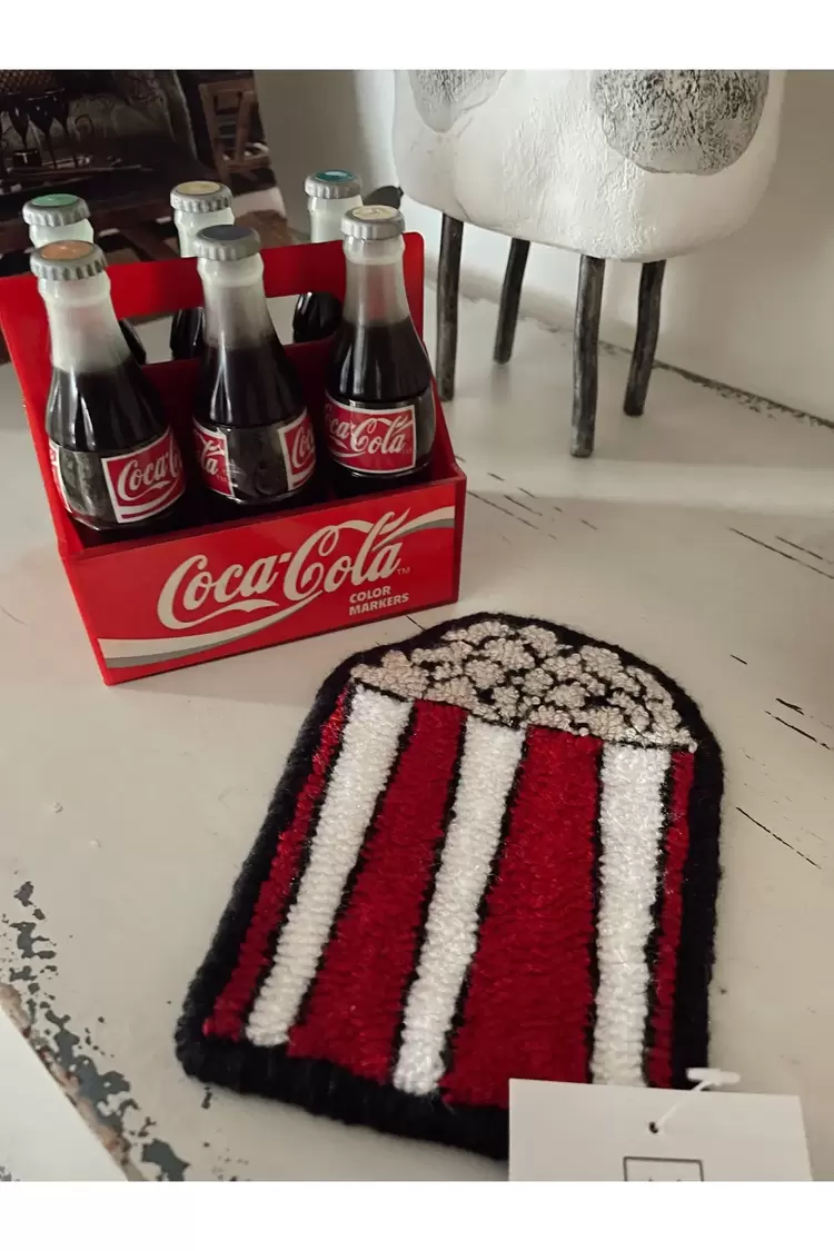 Punch Bardak Altlığı, Çift Taraflı, Popcorn Desenli Özel Formlu, Çok Renkli