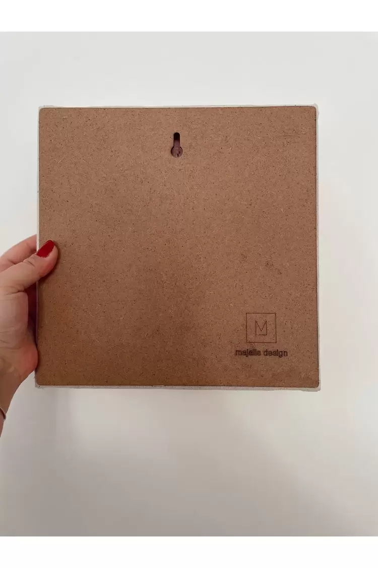 Punch Nakış İşlemeli, MDF Kapama, Kurdele Fiyonk Desenli Duvar Panosu, 25x25