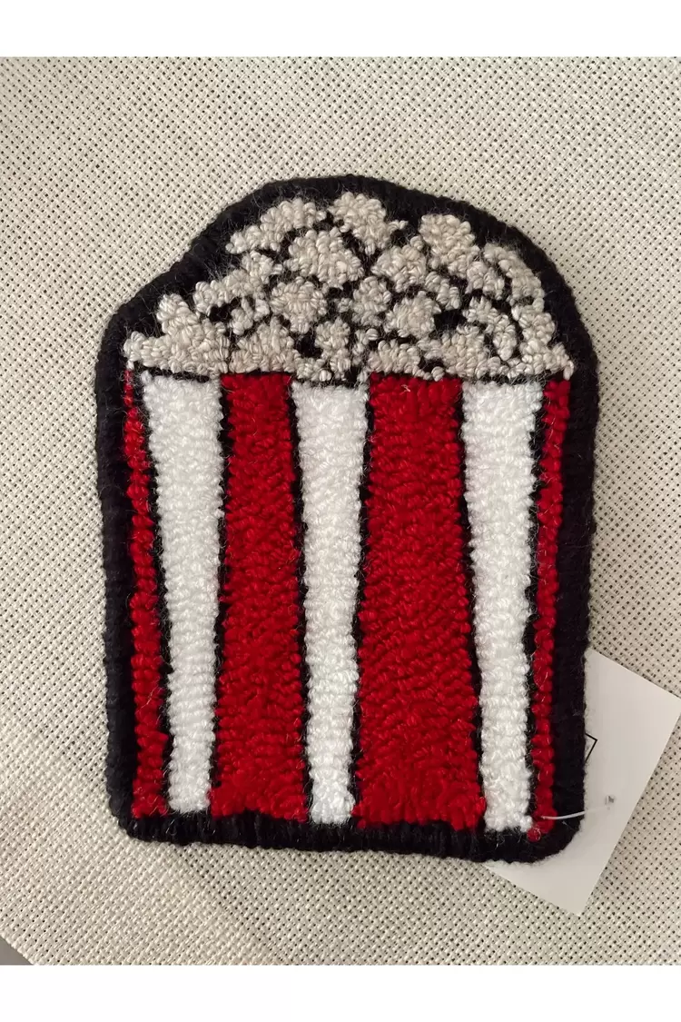 Punch Bardak Altlığı, Çift Taraflı, Popcorn Desenli Özel Formlu, Çok Renkli