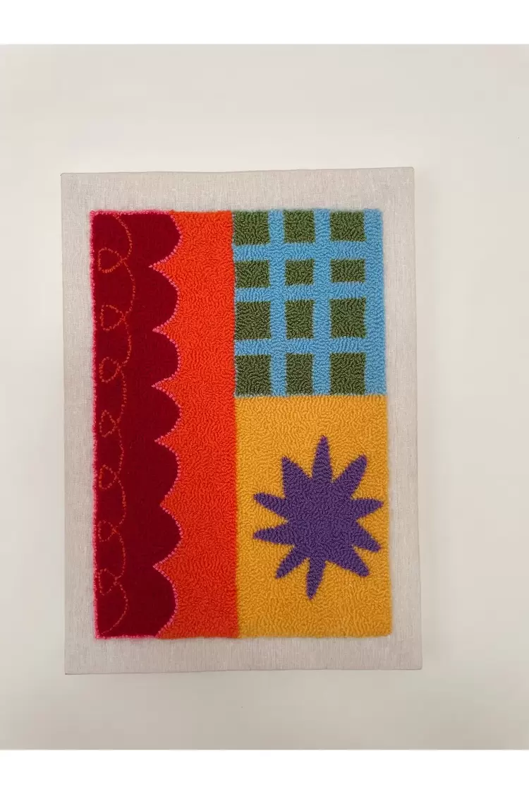 Punch Nakış İşlemeli, MDF Kapama, Kurdele Fiyonk Desenli Duvar Panosu, 25x35