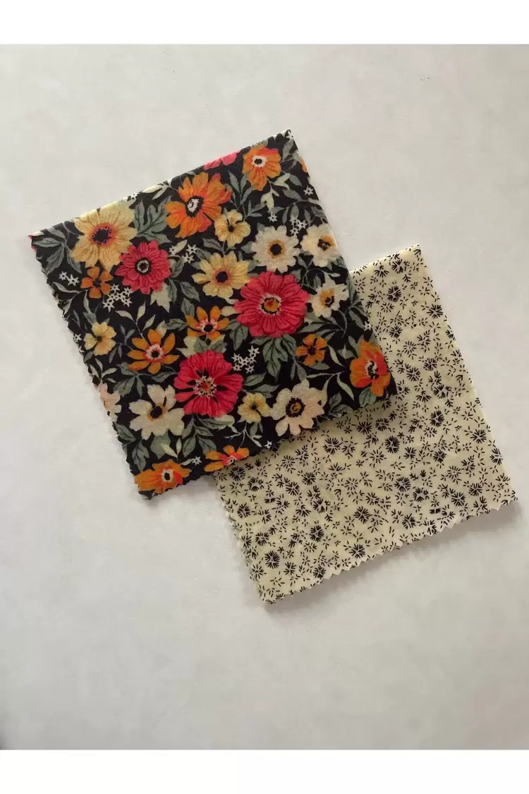 Balmumu Gıda Saklama Kumaşı, Tekrar Kullanılabilen Saklama Bezi, 2'li Set, Karışık, 25x25