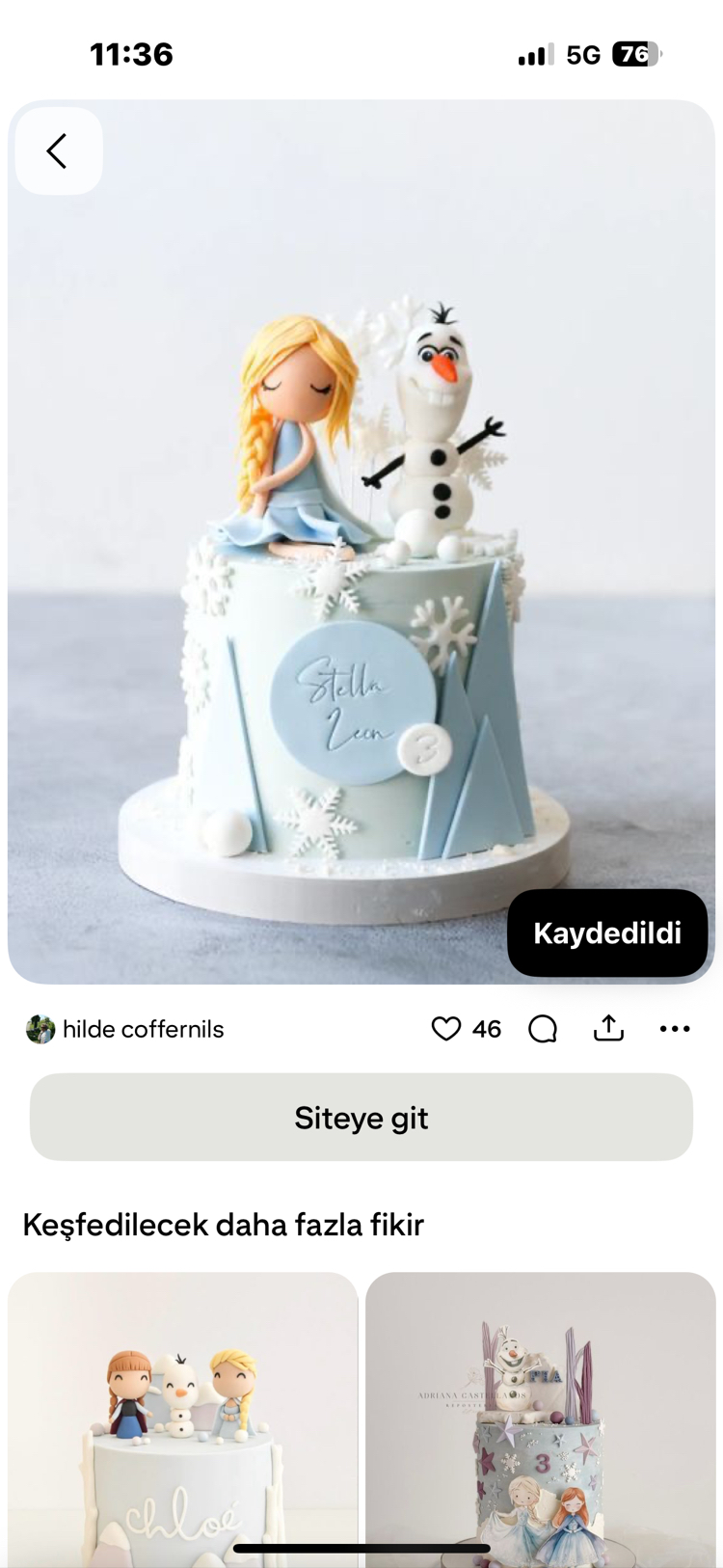 Elsa şeker hamur figürü ve süsleri