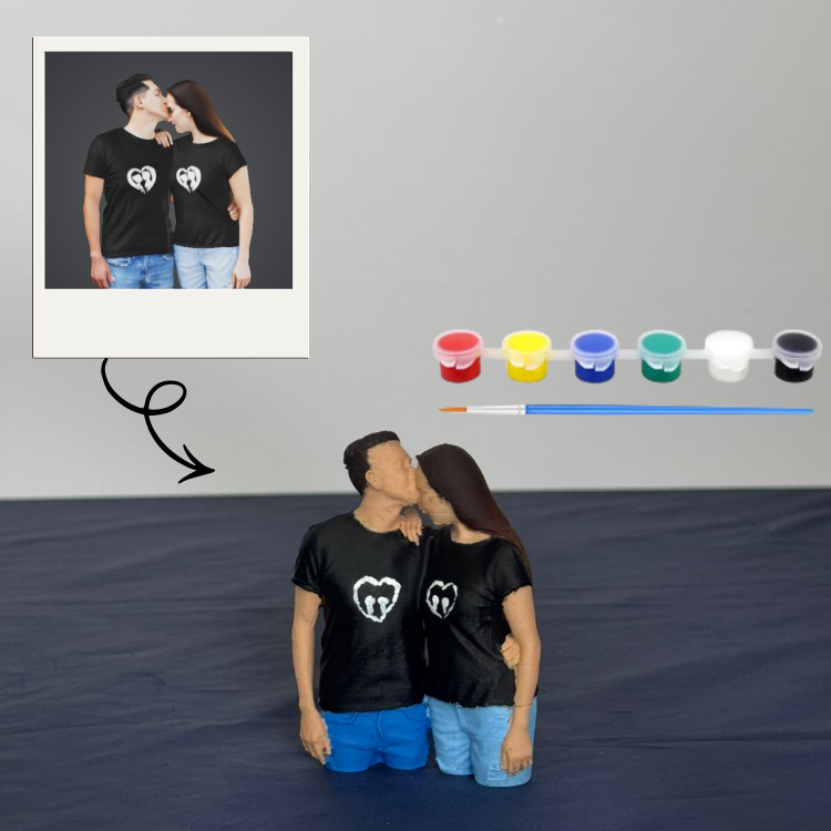Kişiye Özel Çift 3D Figürü