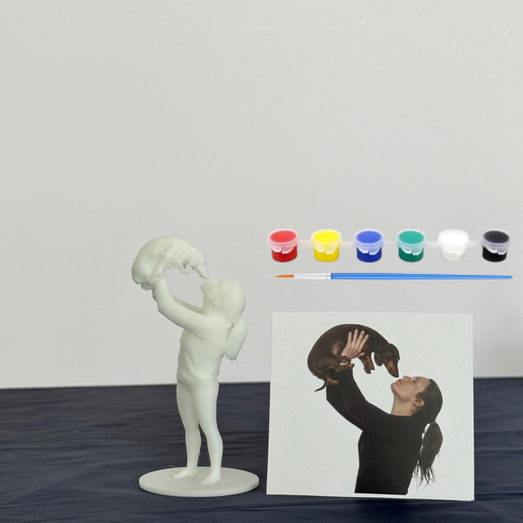 Kişiye Özel İnsan ve Evcil Hayvan 3D Figürü