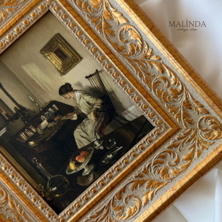 Yazı Masasında Kadın (1900’ler) Vintage Tablo