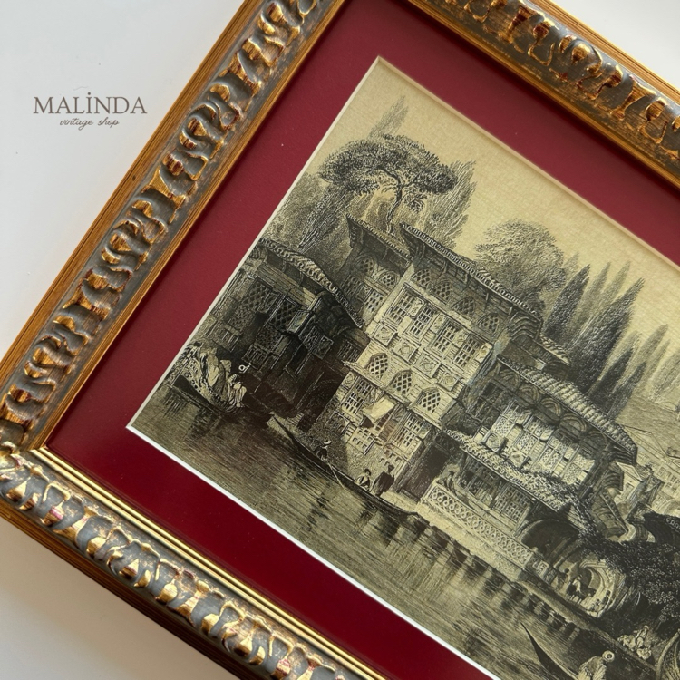Yeniköy Yalısı (1836) Camlı Gravür Tablo
