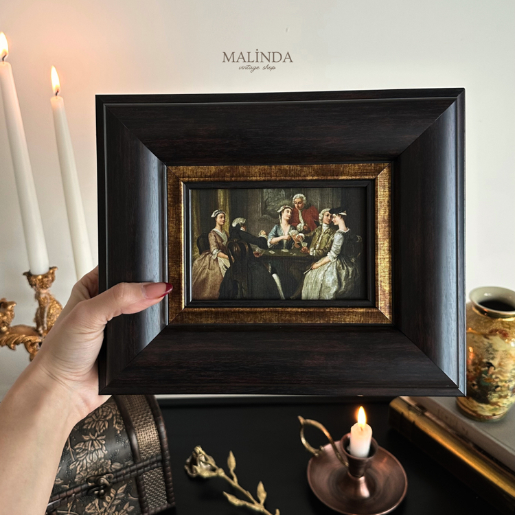 1750, Playing at Quadrille- Acı Kahve Tablo