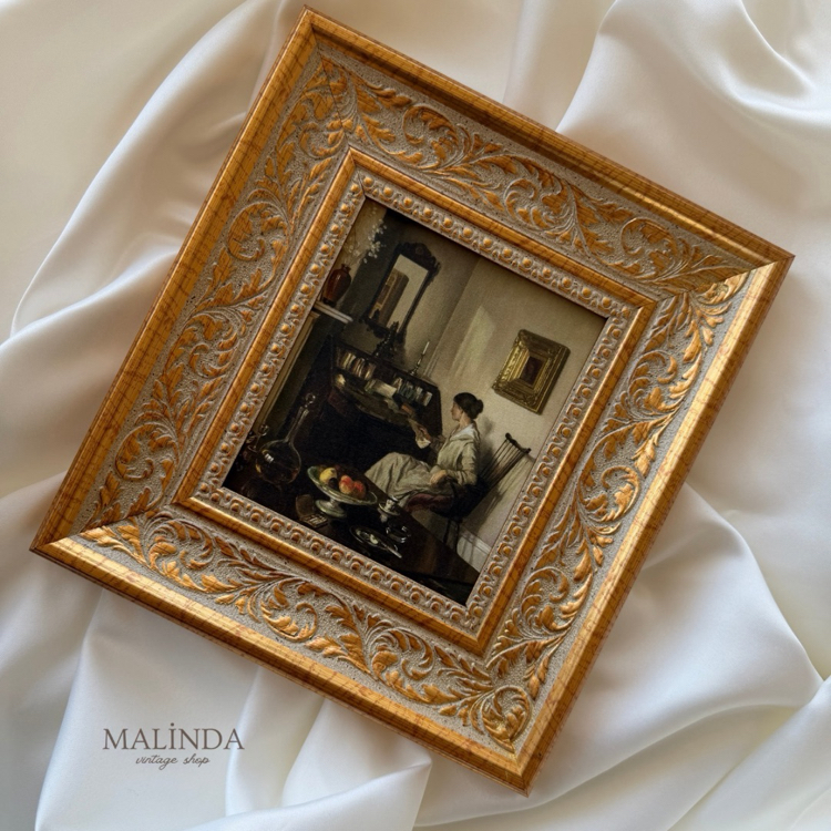 Yazı Masasında Kadın (1900’ler) Vintage Tablo