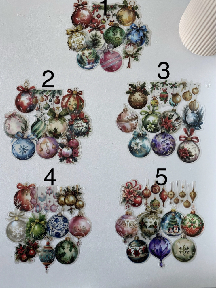 Yılbaşı Ağacı Süsleri Sticker Seti 