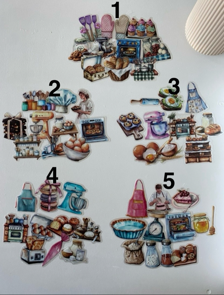 Pişirme/Mutfak Temalı Sticker Seti