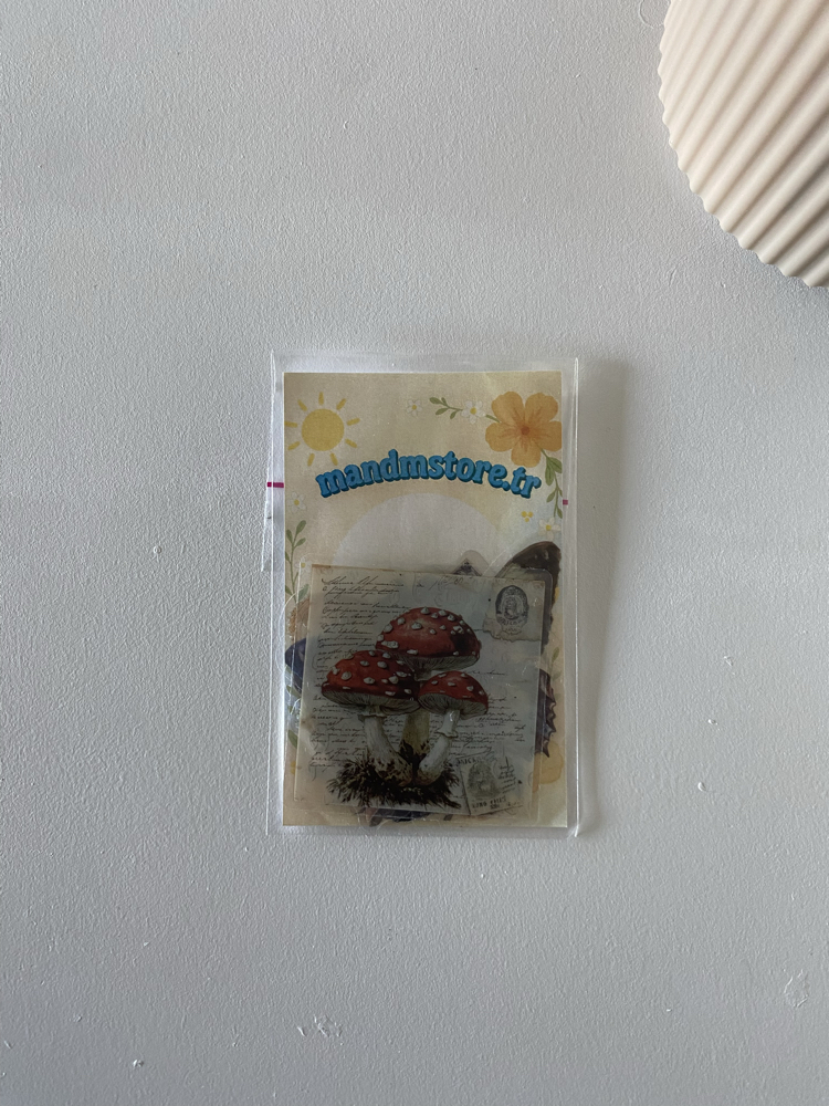 Vintage Mantarlar Sticker Seti