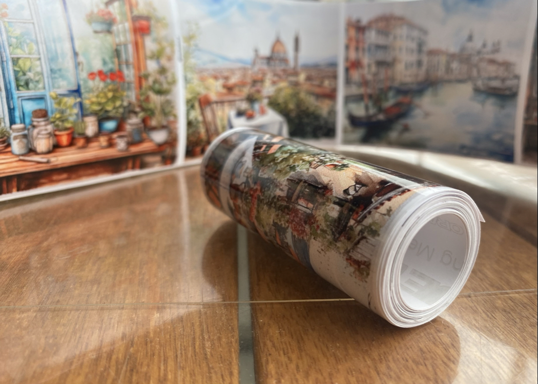 Manzara Temalı Kuşe Rulo Sticker 